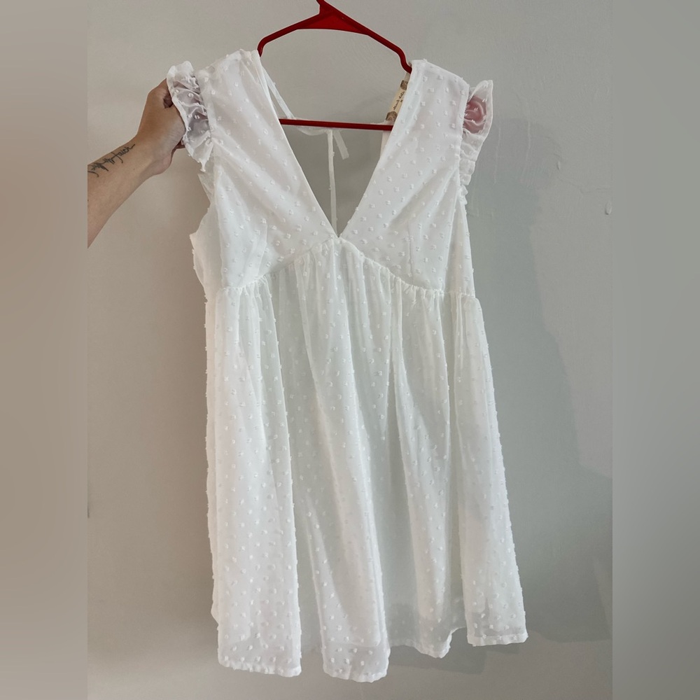 Altar'd State White and Pink Textured Dress